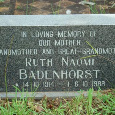 BADENHORST Ruth Naomi 1914-1988