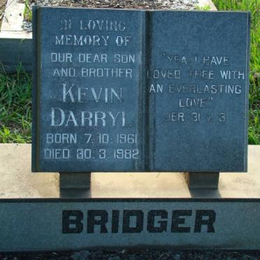 BRIDGER Kevin Darryl 1961-1982