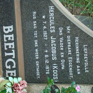 BEETGE Herculas Jacobus 1927-1976