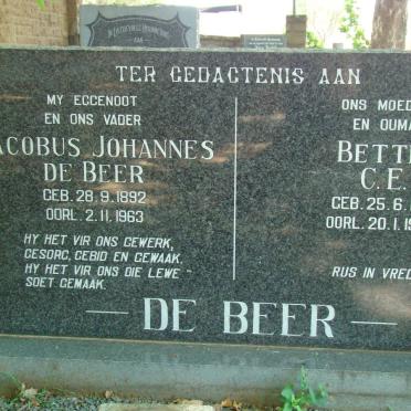 BEER Jacobus Johannes, de 1892-1963 &amp; C.E. 1911-1987