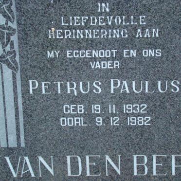 BERG Petrus Paulus, van den 1932-1982