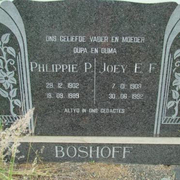 BOSHOFF Philippie P. 1902-1989 &amp; Joey E.F. 1909-1992