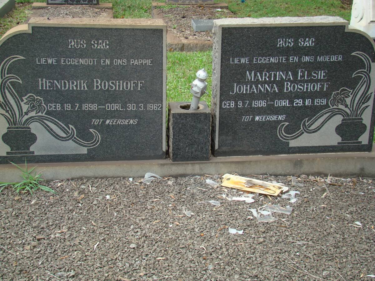 BOSHOFF Hendrik 1898-1962 &amp; Martina Elsie Johanna 1906-1991