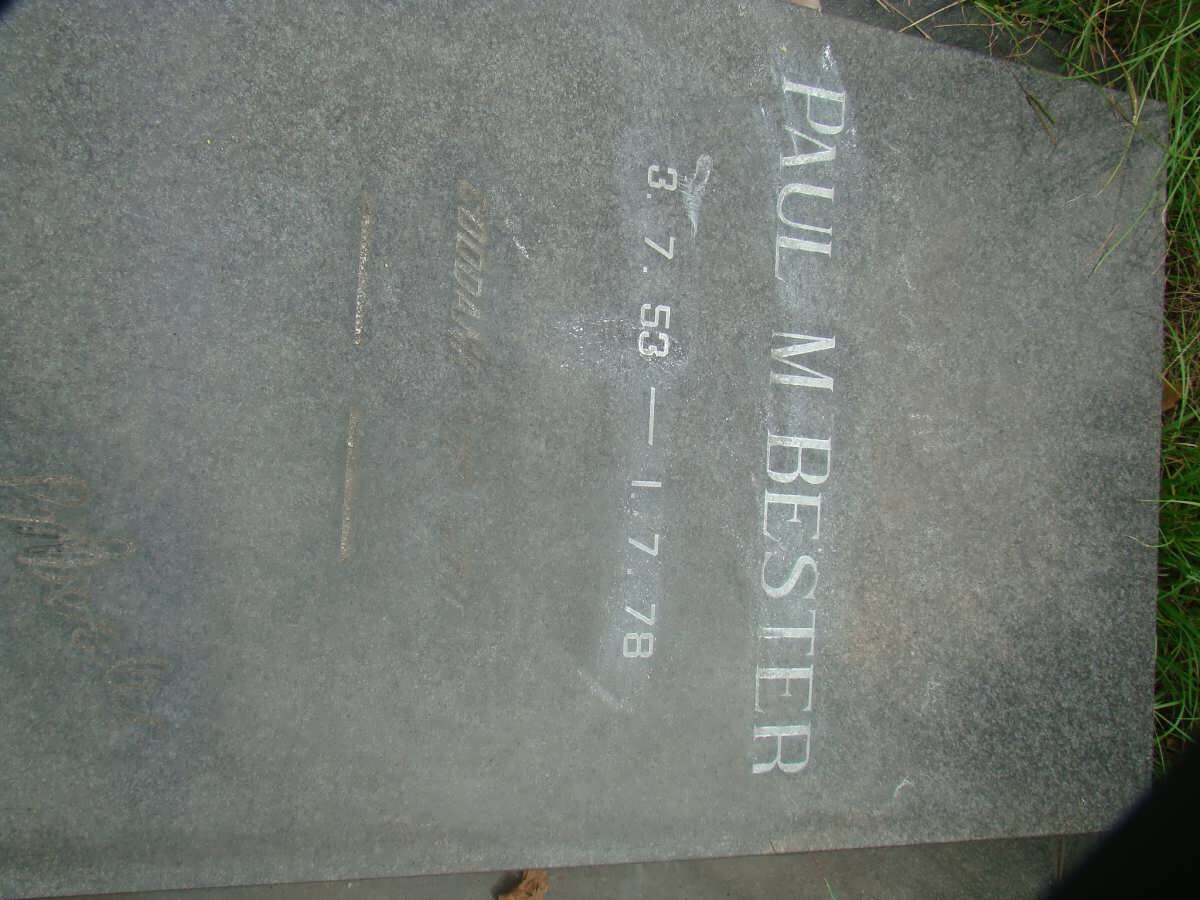 BESTER Paul M. 1953-1978