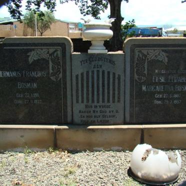 BOSMAN Hermanus Francois 1911-1977 &amp; Elsie Elizabetha Margaretha 1887-1957