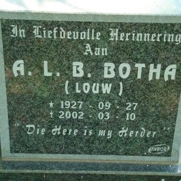 BOTHA A.L.B. nee LOUW 1927-2002