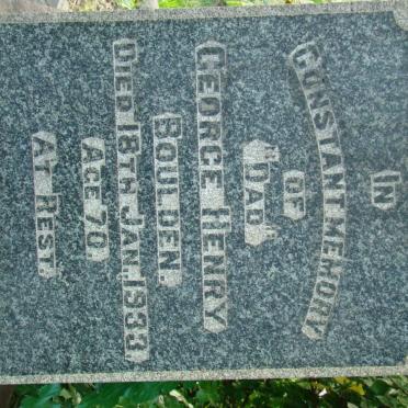 BOULDEN George Henry -1933