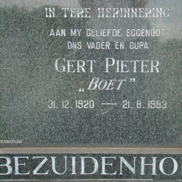 BEZUIDENHOUT Gert Pieter 1920-1983