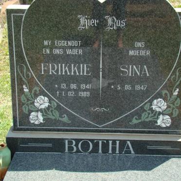 BOTHA Frikkie 1941-1989 &amp; Sina 1947-
