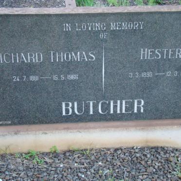 BUTCHER Richard Thomas 1881-1966 &amp; Hester 1893-1973