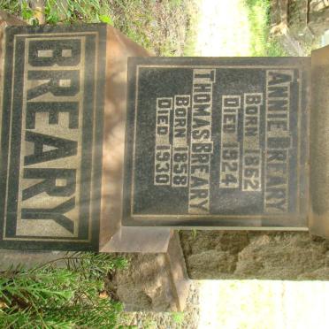 BREARY Thomas 1858-1930 &amp; Annie 1862-1924