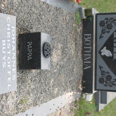 BOTHMA Johannes Christiaan 1929-1991 &amp; Susana Freda BUYS 1938- :: BUYS Johannes Christoffel 1888-1948