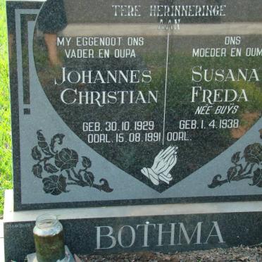 BOTHMA Johannes Christiaan 1929-1991 &amp; Susana Freda BUYS 1938- :: BUYS Johannes Christoffel 1888-1948