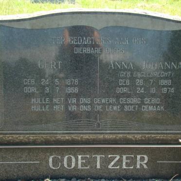 COETZER Gert 1878-1956 &amp; Anna Johanna ENGELBRECHT 1888-1944