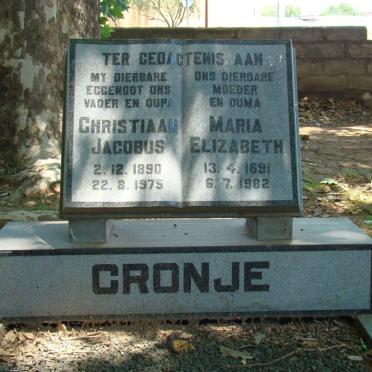 CRONJE Christiaan Jacobus 1890-1975 &amp; Maria Elizabeth 1891-1982