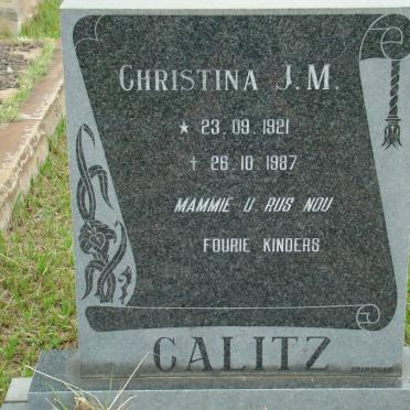 CALITZ Christina  J.M. 1921-1987