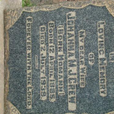 CREW Johanna nee HOMANN 1885-1939