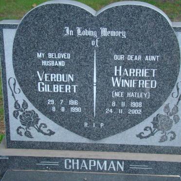 CHAPMAN Verdun Gilbert 1916-1990 &amp; Harriet Winifred HATLEY 1908-2002