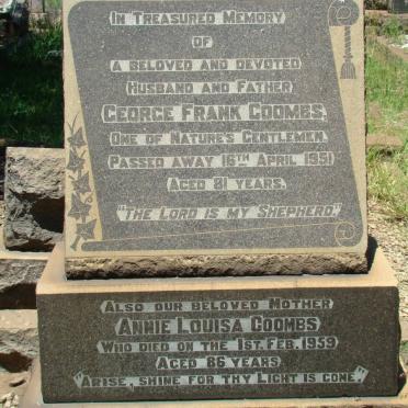 COOMBS George Frank -1951 &amp; Annie Louisa -1959