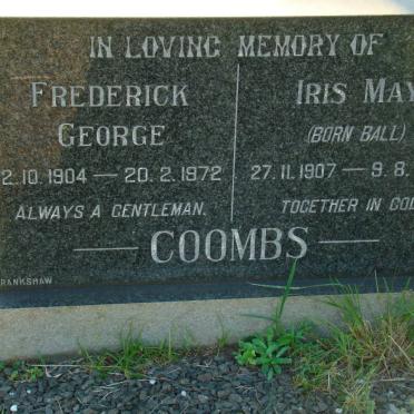 COOMBS Frederick George 1904-1972 &amp; Iris May BALL 1907-1980