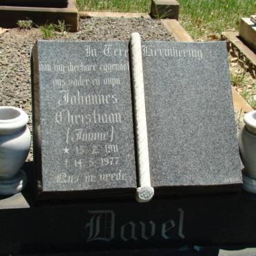 DAVEL Johannes Christiaan 1911-1977