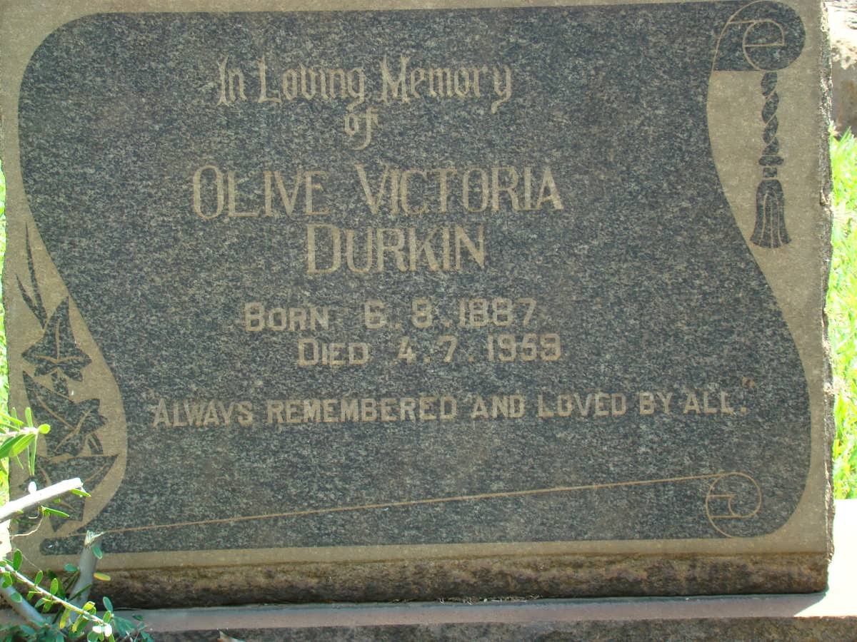 DURKIN Olive Victoria 1887-1959