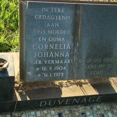 DUVENHAGE Cornelia Johanna nee VERMAAK 1904-1972