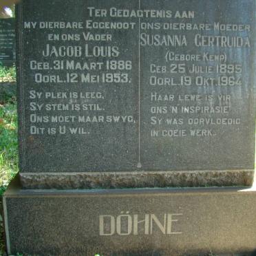 DÖHNE Jacob Louis 1886-1953 &amp; Susanna Gertruida KEMP 1895-1964