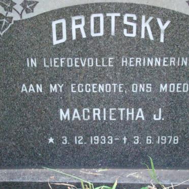 DROTSKY Magrietha J. 1933-1978