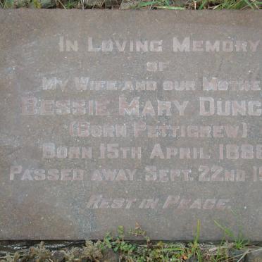 DUNCAN Bessie Mary nee PETTIGREW 1888-1946