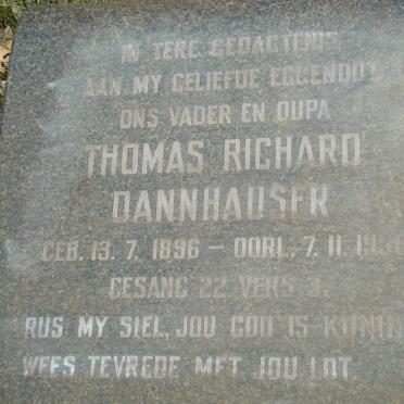 DANNHAUSER Thomas Richard 1896-1956