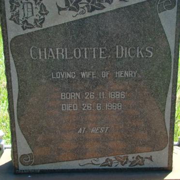 DICKS Charlotte 1886-1968