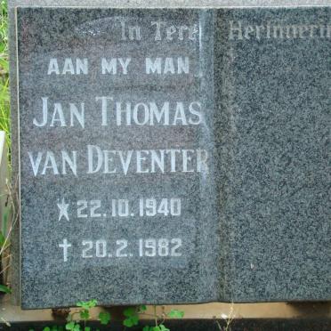 DEVENTER Jan Thomas, van 1940-1982