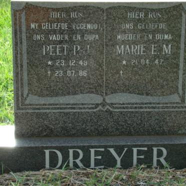 DREYER Peet P.J. 1949-1986 &amp; Marie E.M. 1947-
