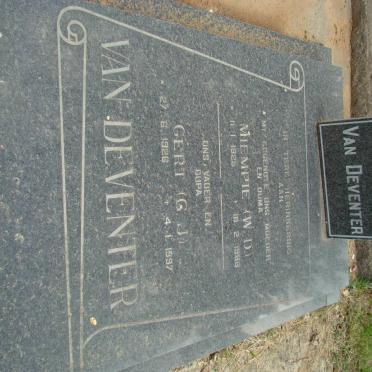 DEVENTER W.D. 1925-1988., van &amp; G.J. 1926-1997