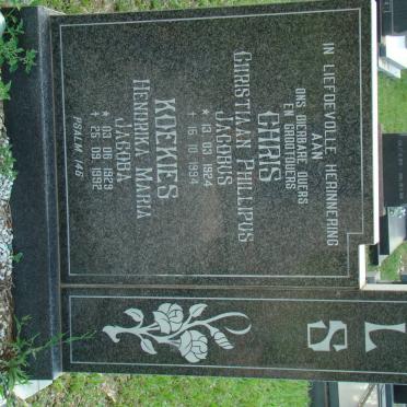 ELS Christiaan Phillipus Jacobus 1924-1994 &amp; Hendrika Maria Jacoba 1929-1992