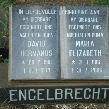 ENGELBRECHT David Hermanus 1910-1977 &amp; Maria Elizabeth 1916-2006