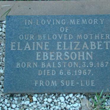EBERSOHN Elaine Elizabeth 1878-1967