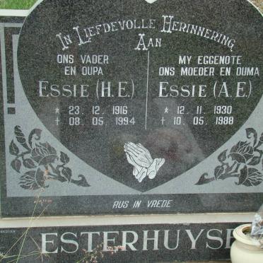 ESTERHUYSEN H.E. 1916-1994 &amp; A.E. 1930-1988