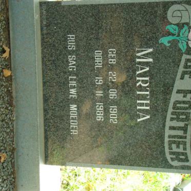 FORTIER Martha, De 1902-1986