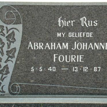 FOURIE Abraham Johannes 1940-1987