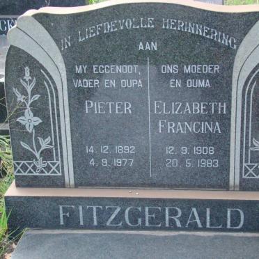 FITZGERALD Pieter 1892-1977 &amp; Elizabeth Francina 1908-1983