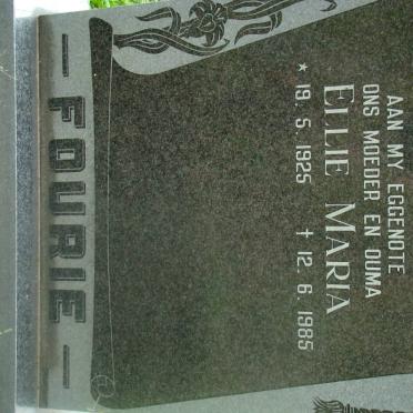 FOURIE Ellie Maria 1925-1985