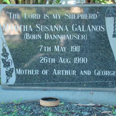 GALANOS Martha Susanna nee DANNHAUSER 1911-1990