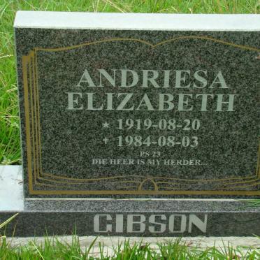GIBSON Andriesa Elizabeth 1919-1984