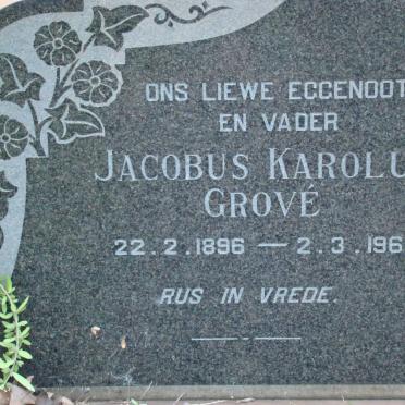 GROVE Jacobus Karolus 1896-1963