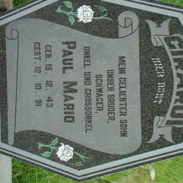 GIRARDI Paul Mario 1943-1991