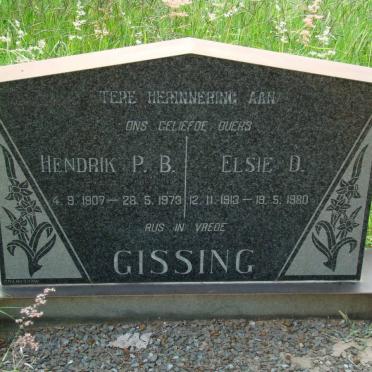 GISSING Hendrik P.B. 1907-1973 &amp; Elsie D. 1913-1980