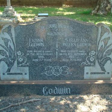 GODWIN Frank -1958 &amp; Sarah Ann Weeks GODWIN -1957