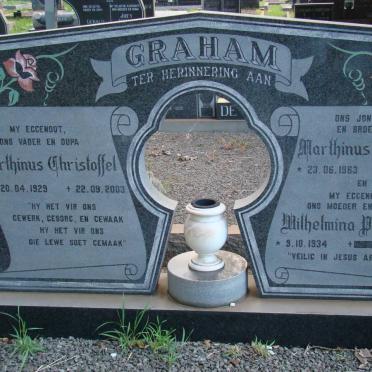 GRAHAM Marthinus Christoffel 1929-2003 &amp; Wilhelmina Paulina 1934- :: GRAHAM Marthinus Christoffel 1963-1984